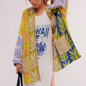 Free People Multicolor Knit Cardigan